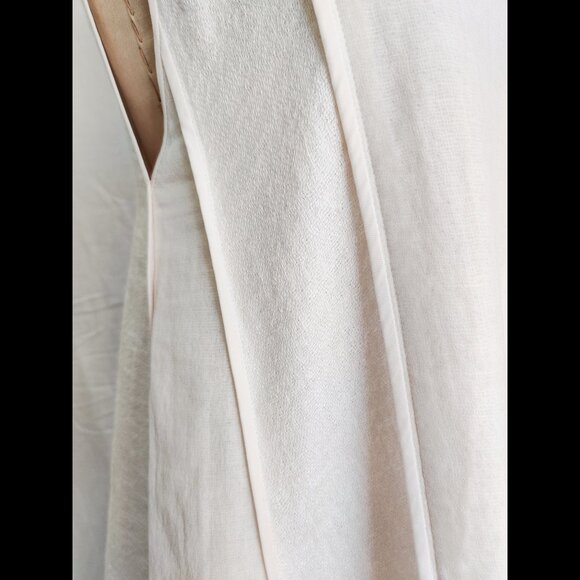 Narciso Rodriguez SS16 White Silk Linen Midi Asymmetrical Sack Dress 42 6 Small - Picture 7 of 12
